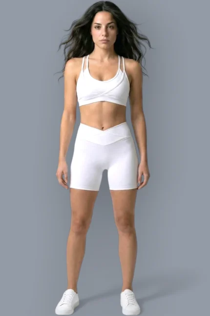 Off White Seamless Set — Top + Shorts